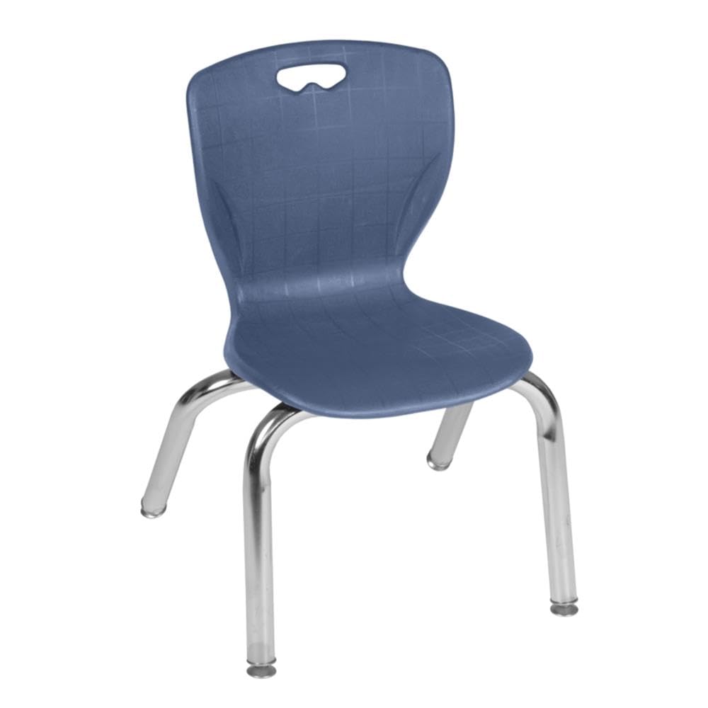 30" Square Mobile Table with 4 Blue Stackable Chairs G411