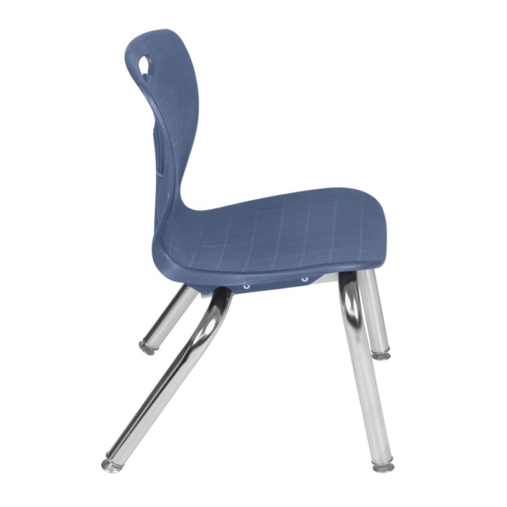 30" Square Mobile Table with 4 Blue Stackable Chairs G411