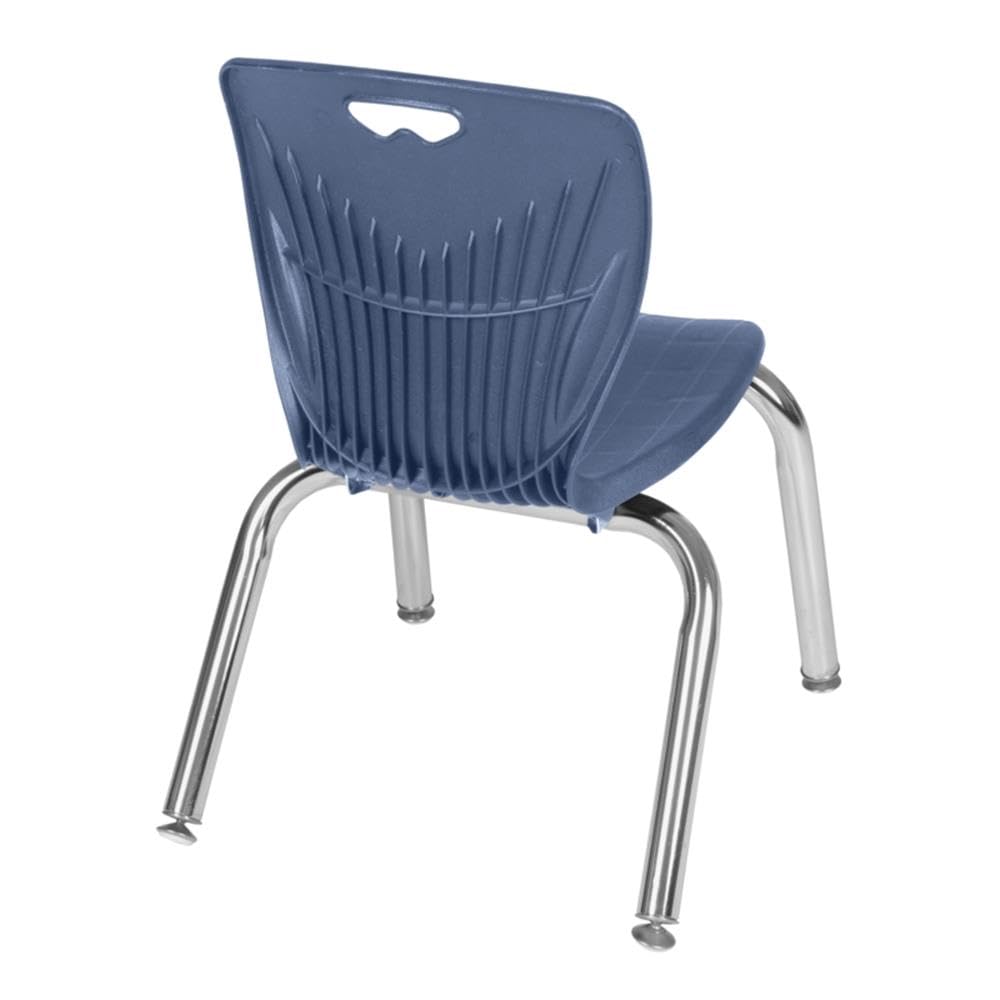 30" Square Mobile Table with 4 Blue Stackable Chairs G411