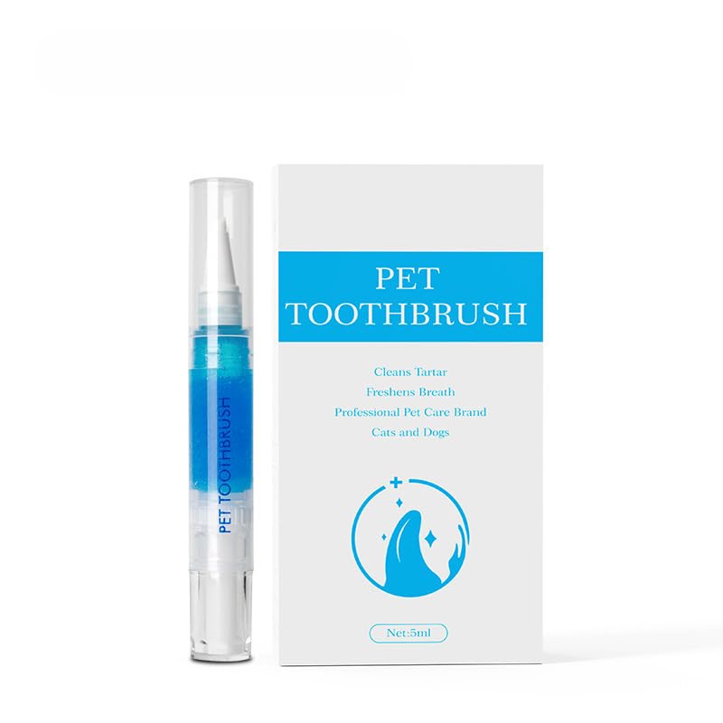 Pet Teeth Cleaning Pen 2-Pack Twist-Up Toothbrush Gel Kits with 45-Degree Soft Brush Head V472