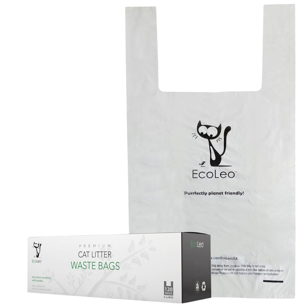X-Large Corn Starch Leak Resistant Cat Litter Waste Bags with Easy-Tie Handles K197
