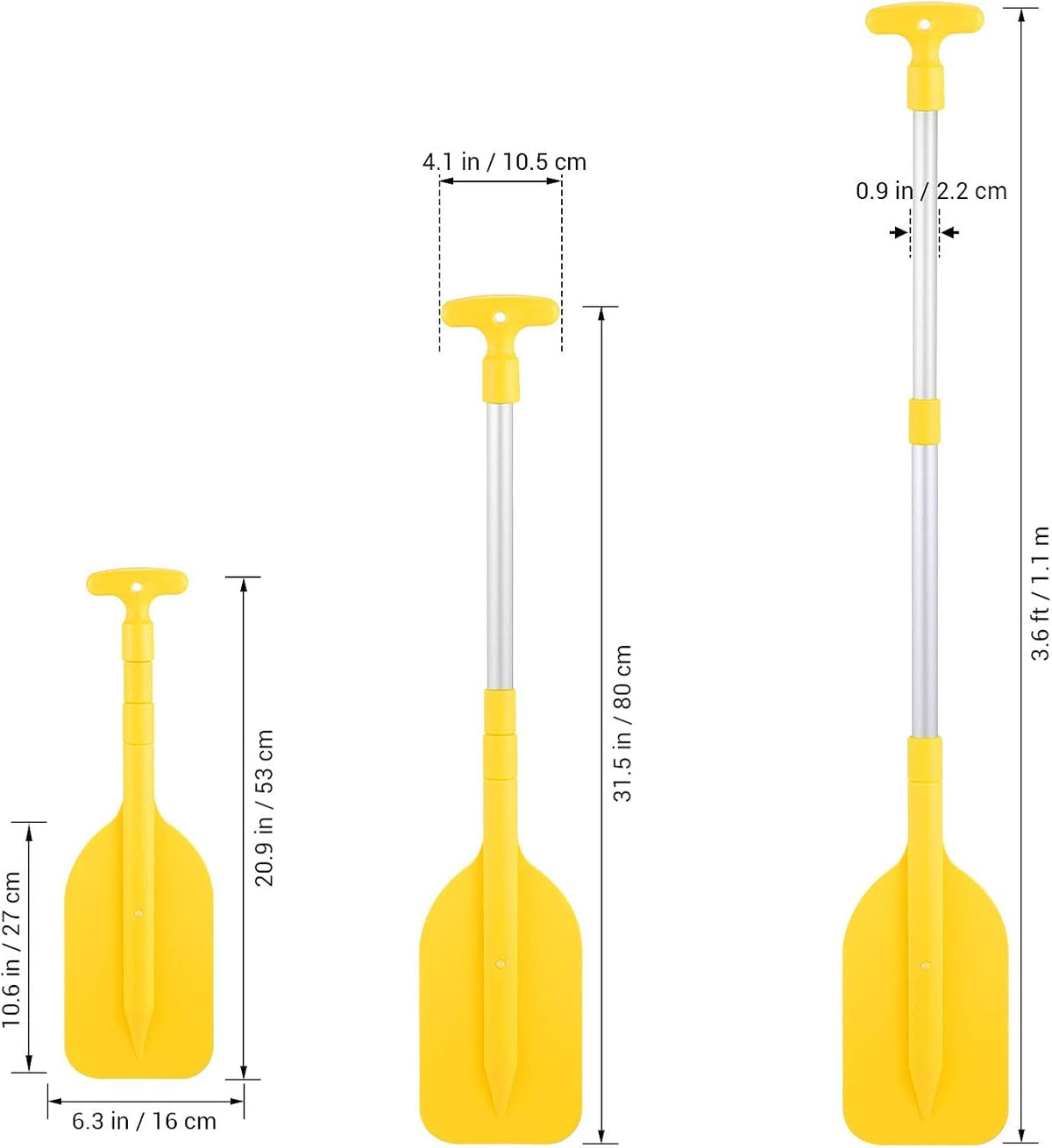 Telescopic Kayak Paddle 2Pcs Plastic Aluminum Canoe Oar M416