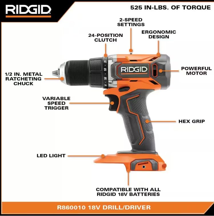 18V Cordless 1/2 in. Drill/Driver Kit with 2.0 AH Battery and Charger I46366