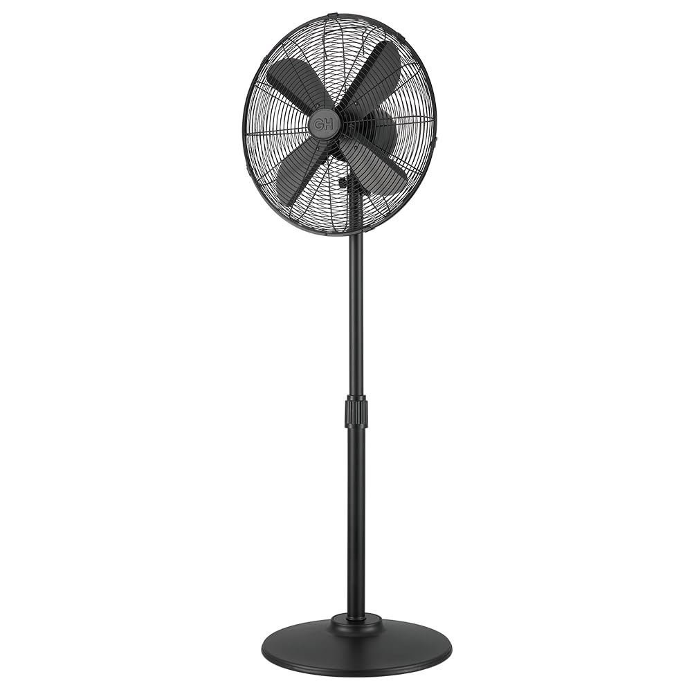 Matte Black 16" Pedestal Fan, 3 Speeds J761