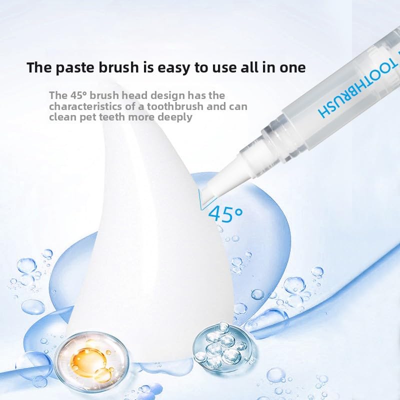Pet Teeth Cleaning Pen 2-Pack Twist-Up Toothbrush Gel Kits with 45-Degree Soft Brush Head V472