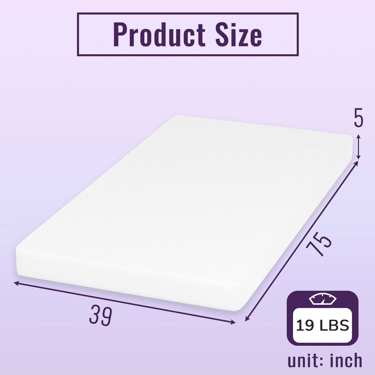 5" Twin Memory Foam Mattress I25984