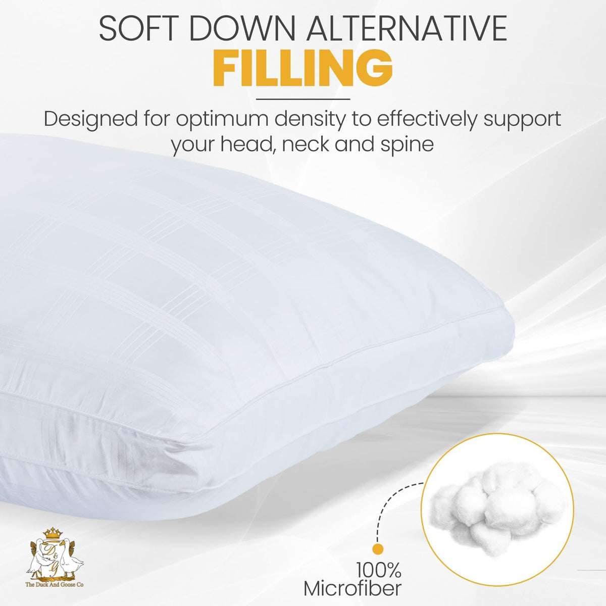King Size Cotton Down Alternative Bed Pillows Set of 2 H977228
