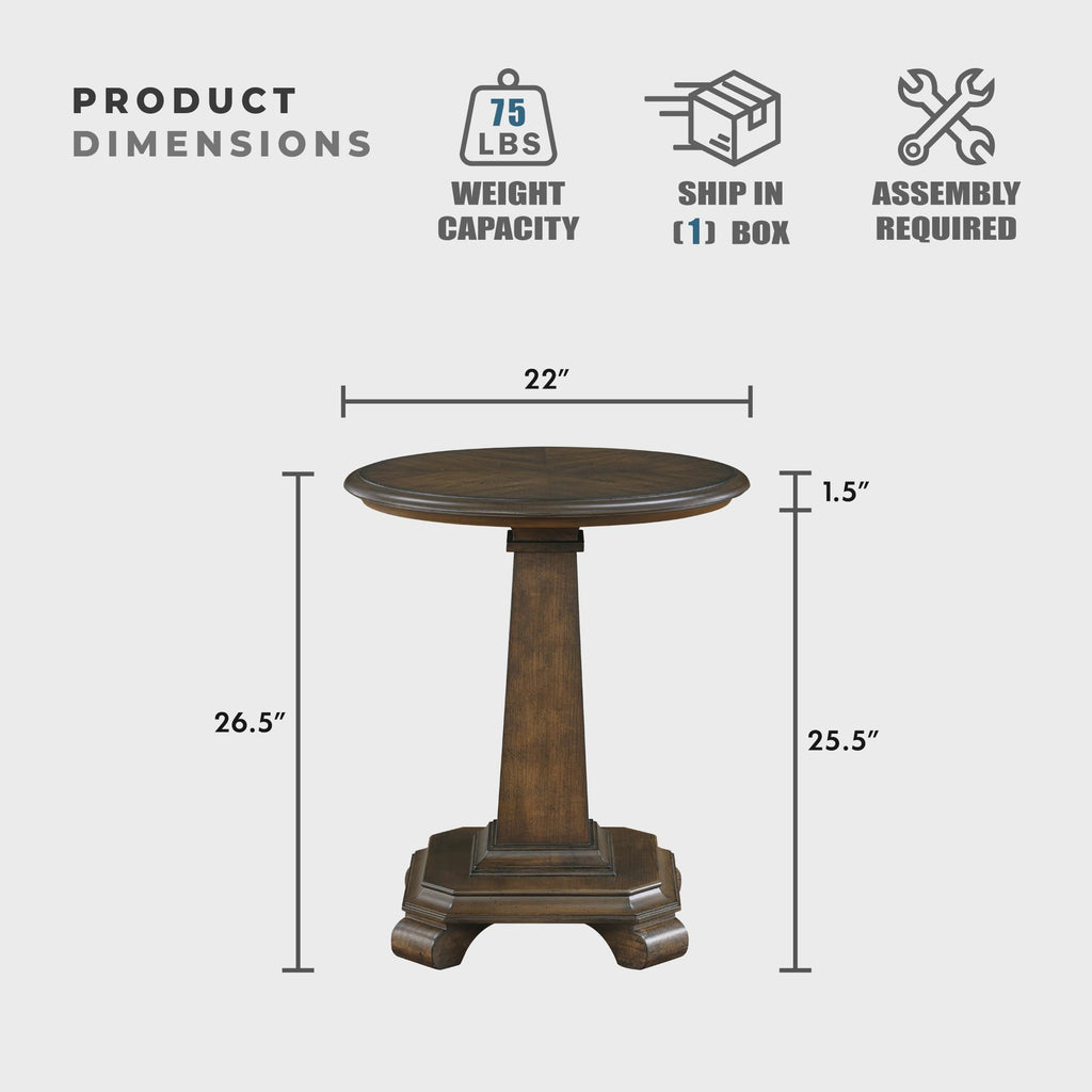22" Round Wood End Table J165249