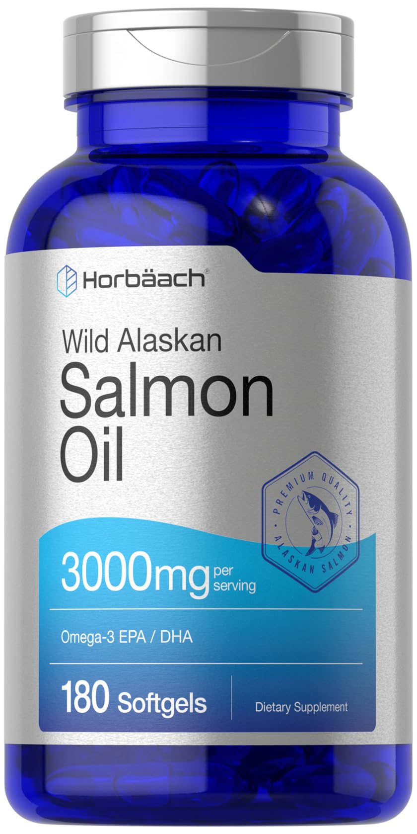 Wild Alaskan Salmon Fish Oil 3000mg 180 Softgel Capsules X695964