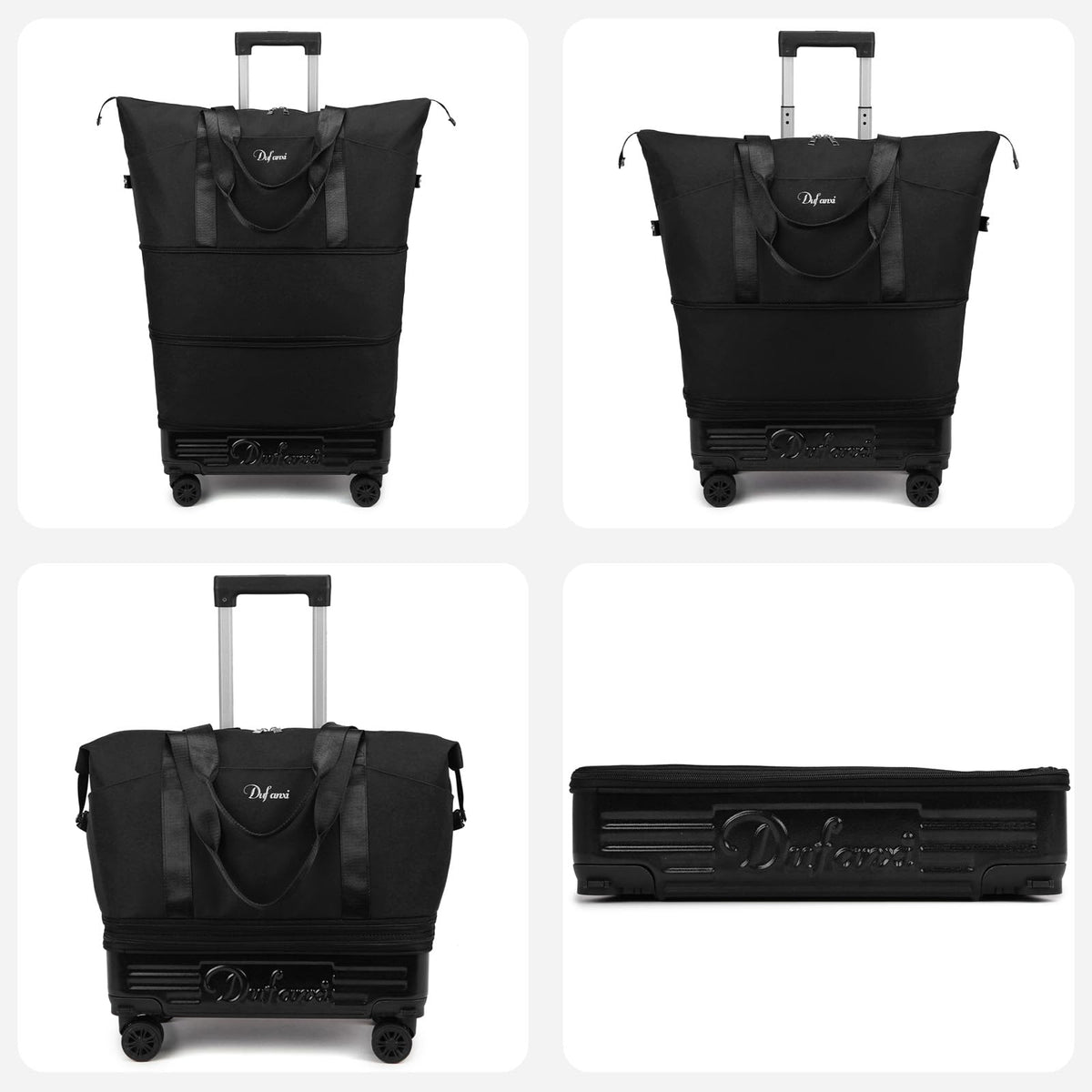 Expandable Rolling Travel Bag with Removable Wheels & Handle L940795