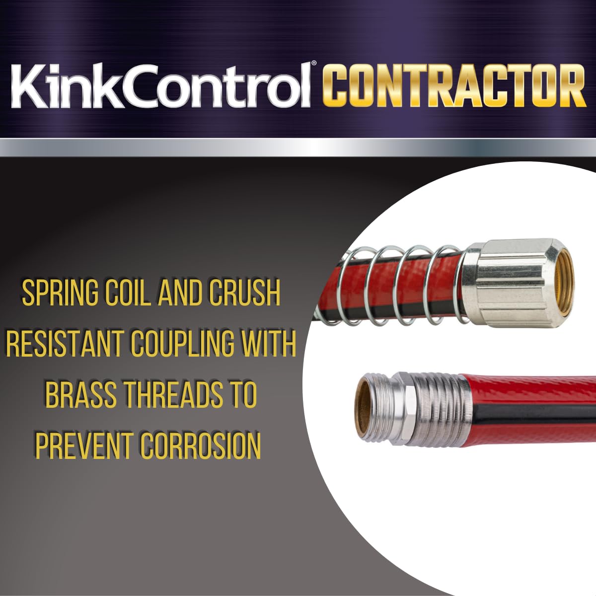 Contractor Grade Hose with Spring Coil and Crush Resistant Couplings 3/4 x 50 ft H222163