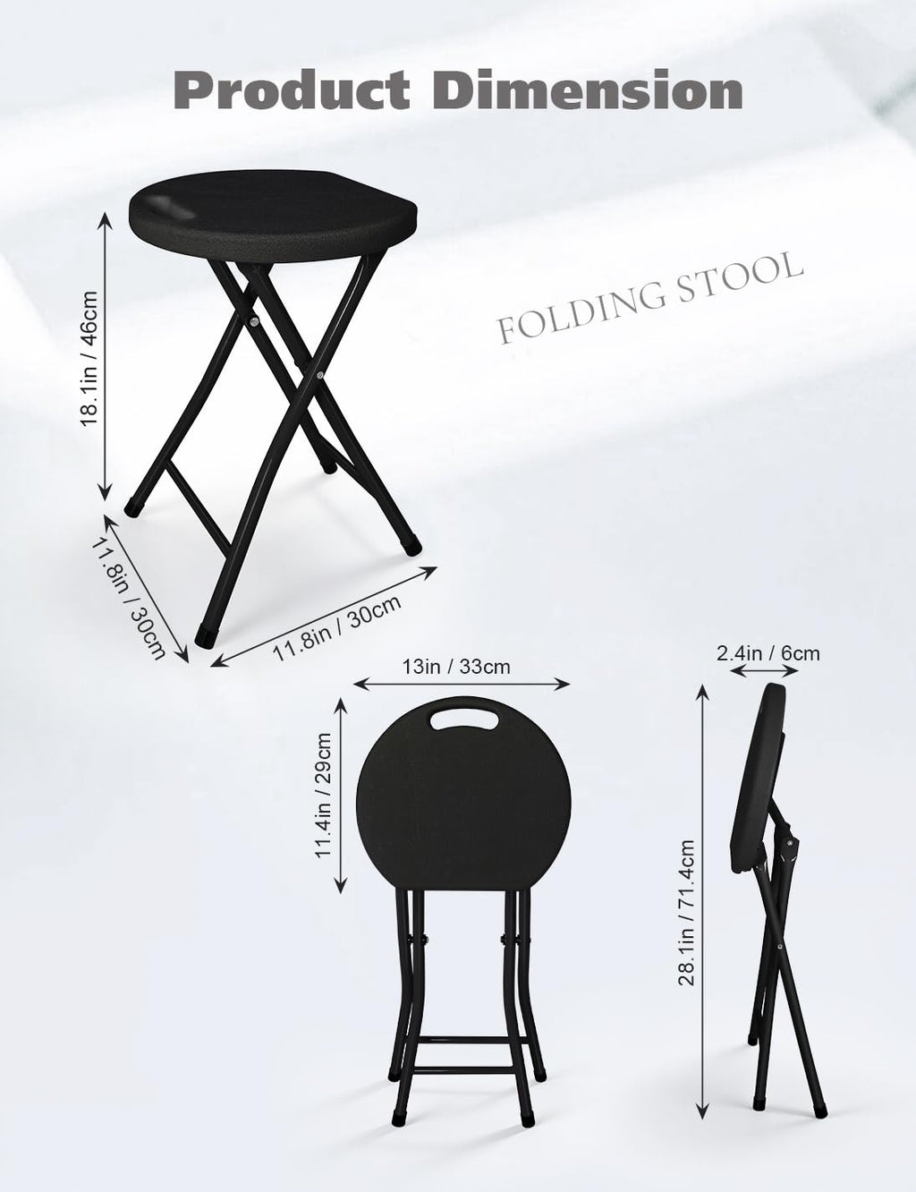 18 Inch Folding Stool with Handle A831