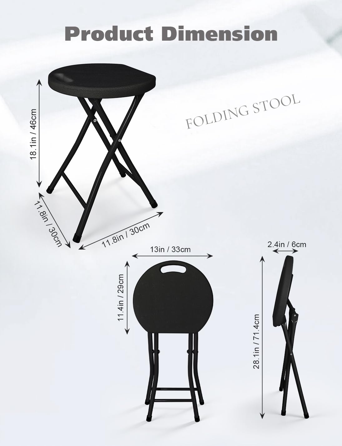 18 Inch Folding Stool with Handle A831