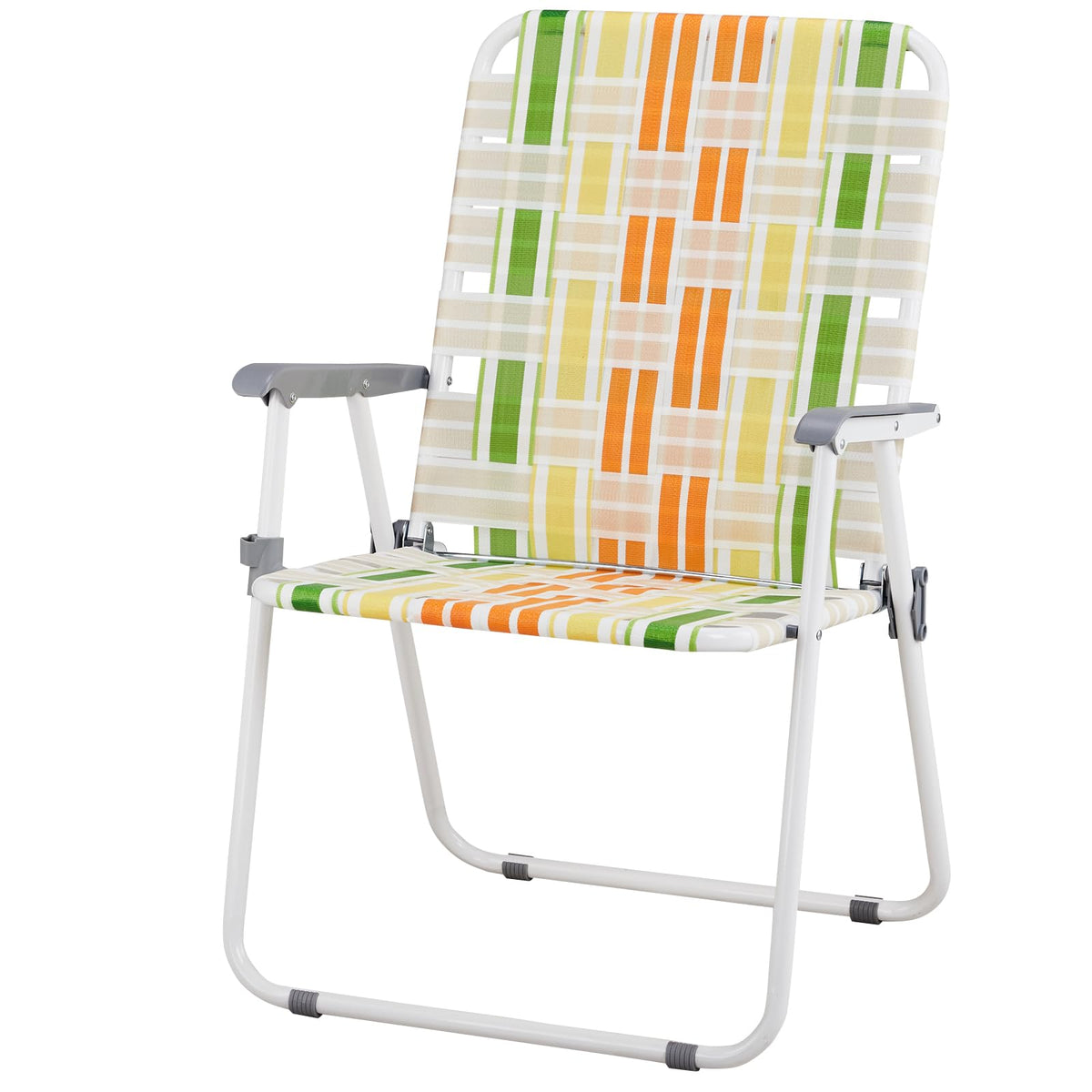 Set of 2 Yellow & Green Folding Patio Chairs Y770