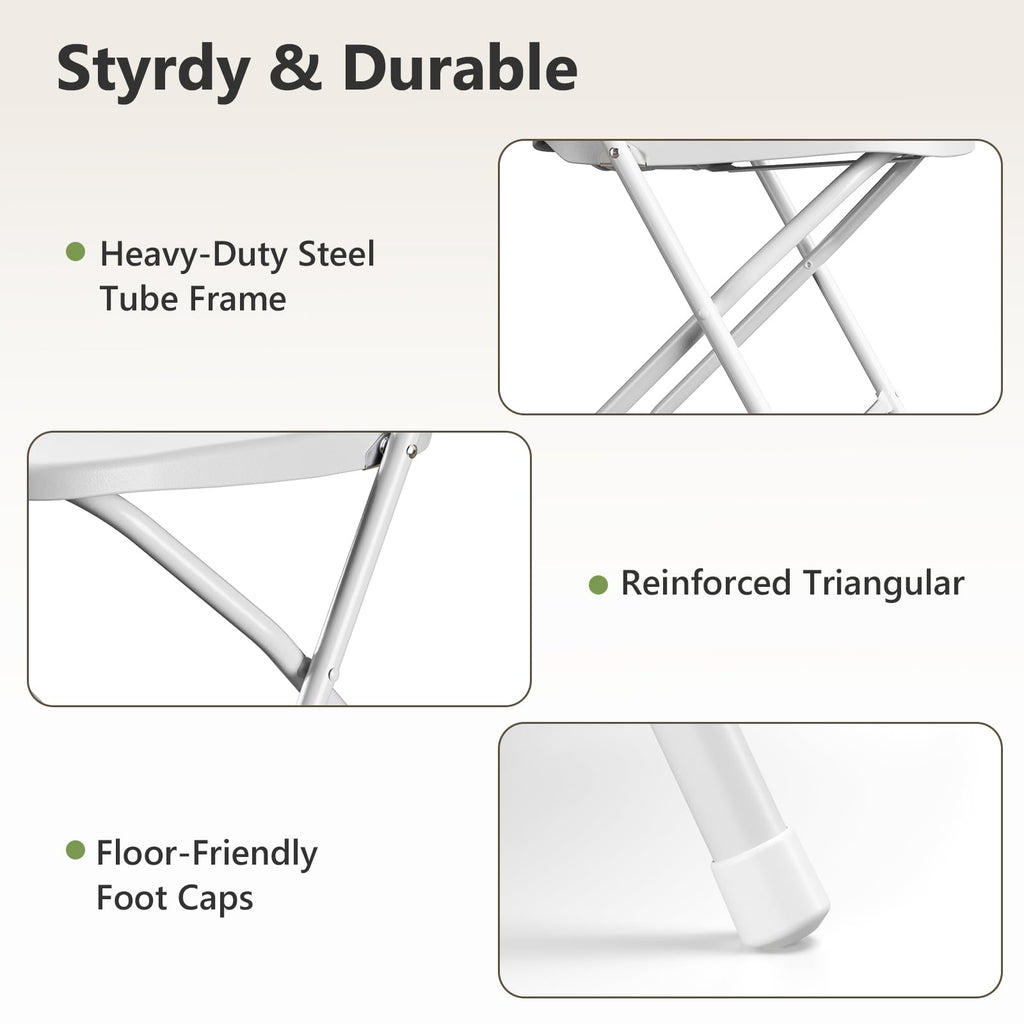 White 10 Pack Plastic Folding Chairs with Metal Frame V4982