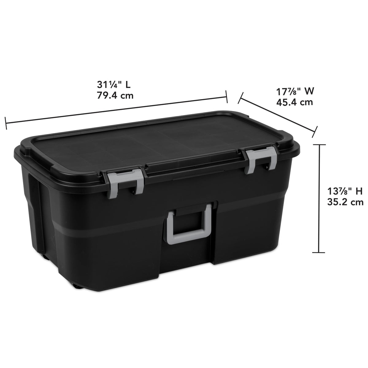 22 Gallon Black Wheeled Storage Trunk J1558