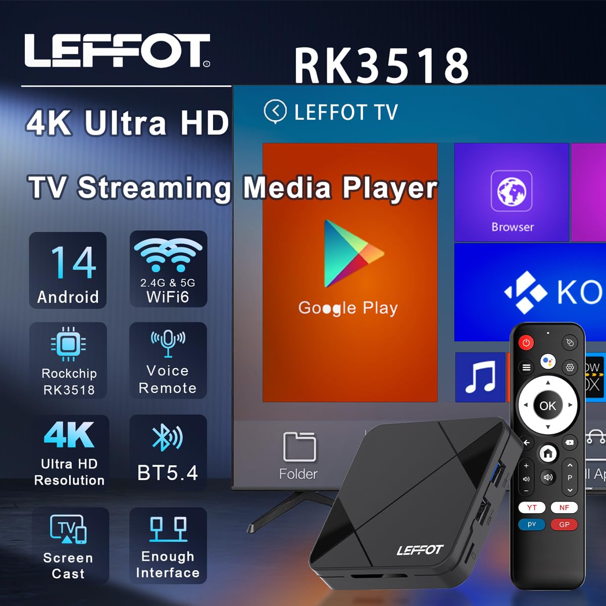 Android 14.0 4K Ultra HD TV Box N123655