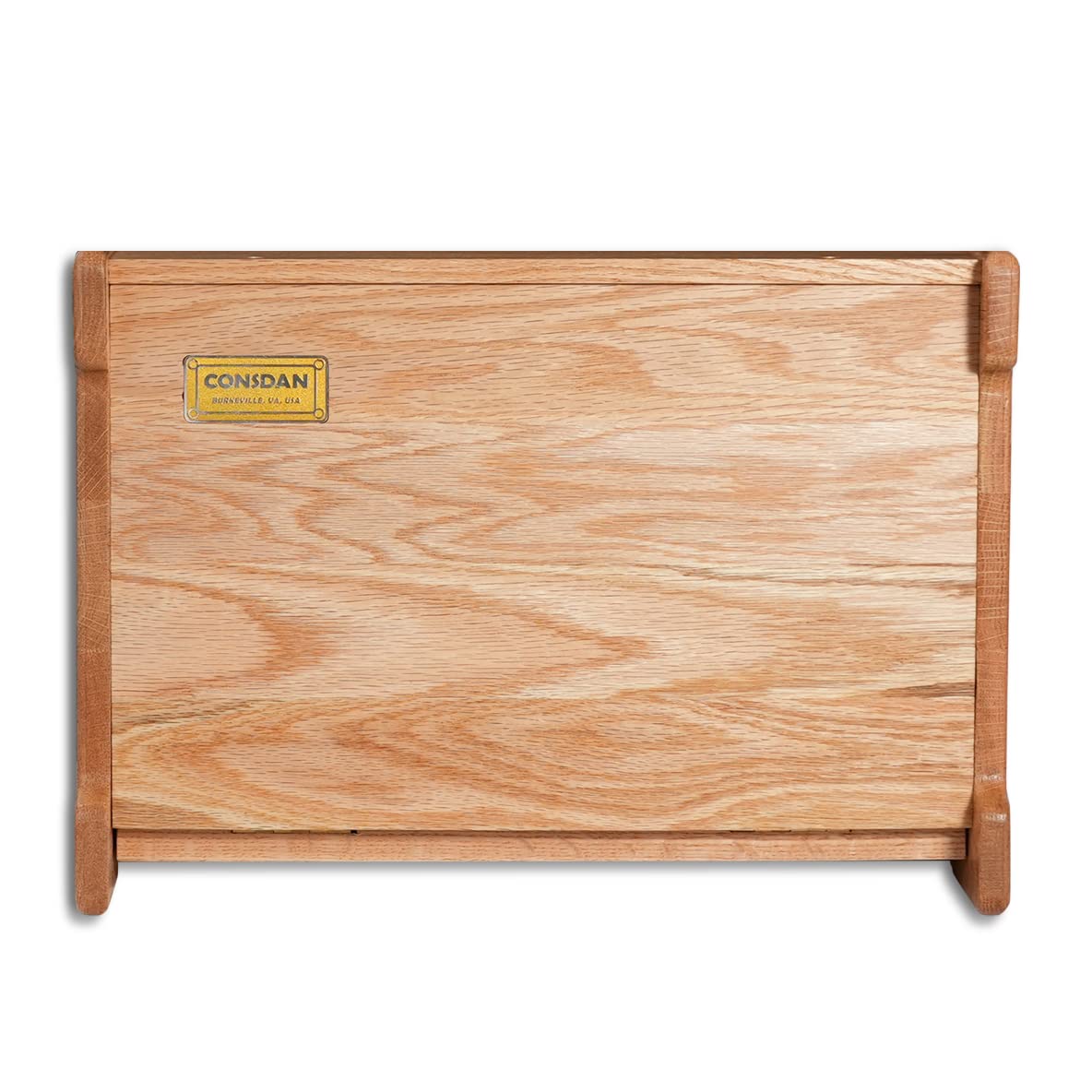 Solid Wood Oak Bread Box with Clear Window Q3411
