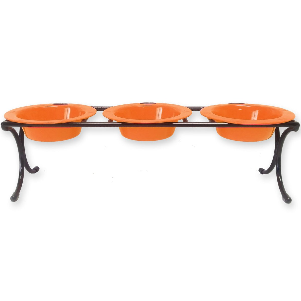 Hunter Orange Raised Feeder with Stainless Steel Bowls X4603