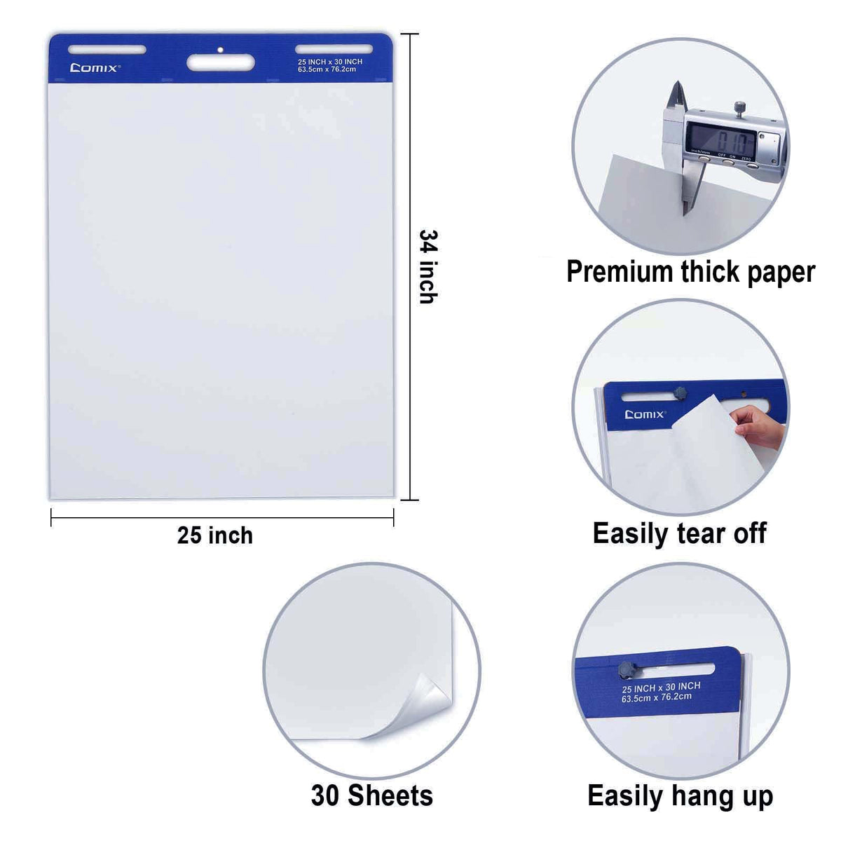 25 x 30 Inches Self Stick Easel Pad, 30 Sheets, 2 Pads A302078