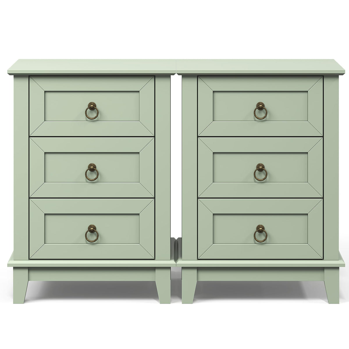 Tall Wooden Nightstand Set of 2 with 3 Drawers K5220