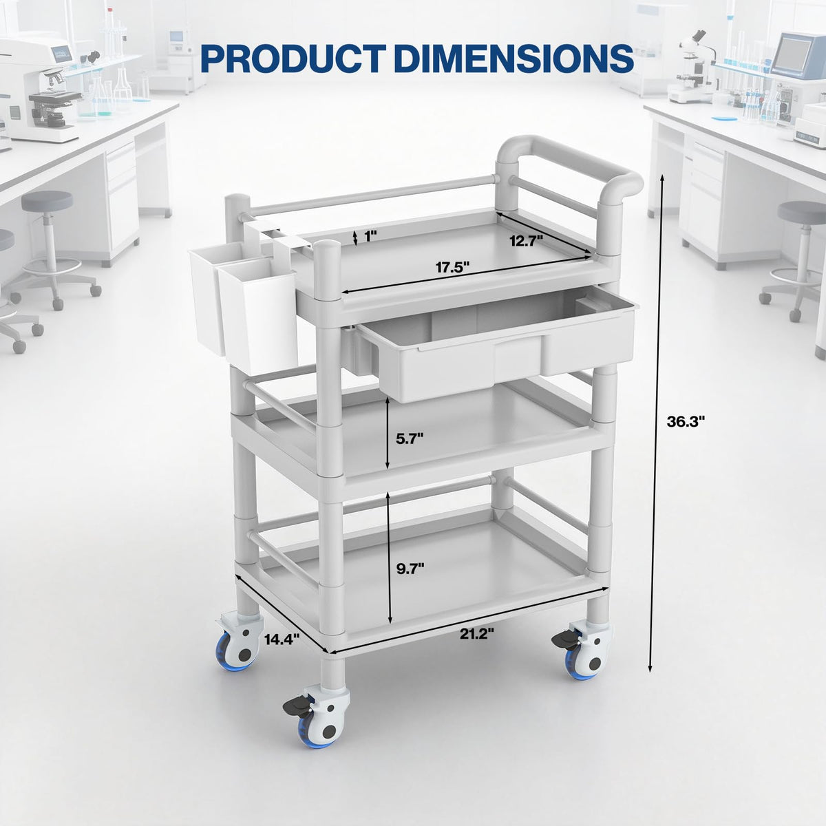 Medical Mobile Trolley Cart 3 Tier I6297