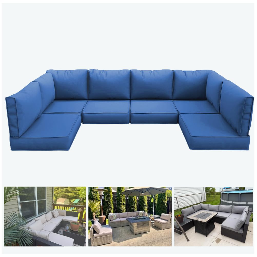 14-Piece Light Blue Outdoor Replacement Cushions L137