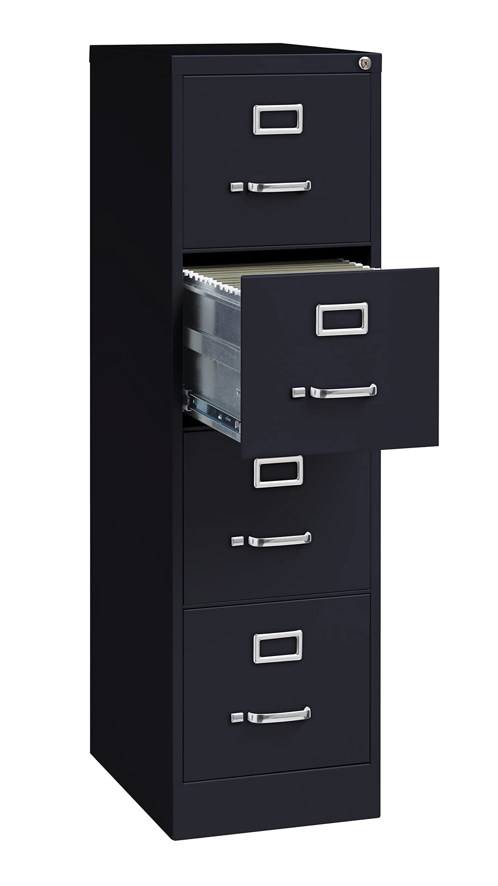 4 Drawer Letter Width Vertical File Cabinet Black P53009
