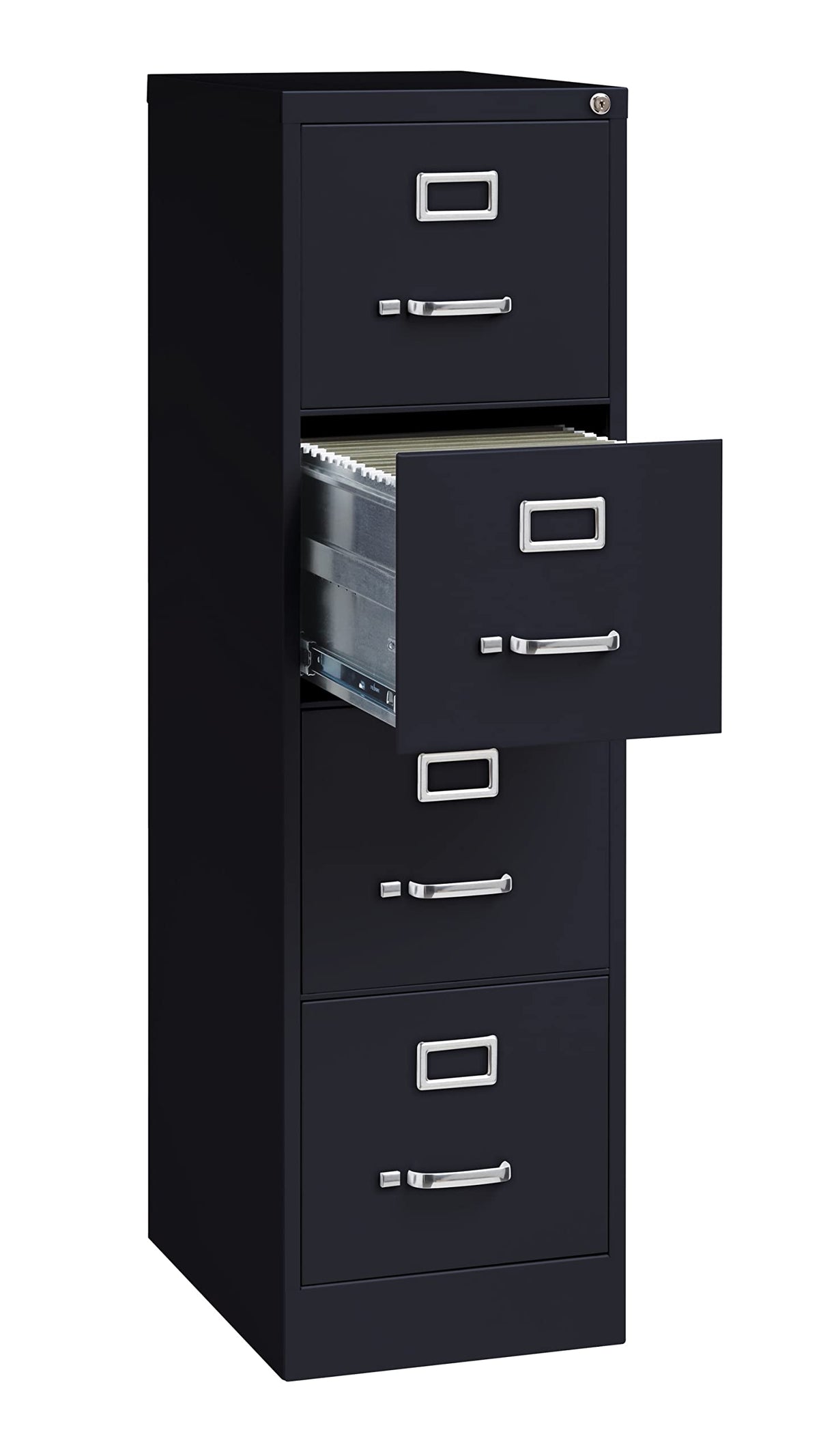 4 Drawer Letter Width Vertical File Cabinet Black P53009
