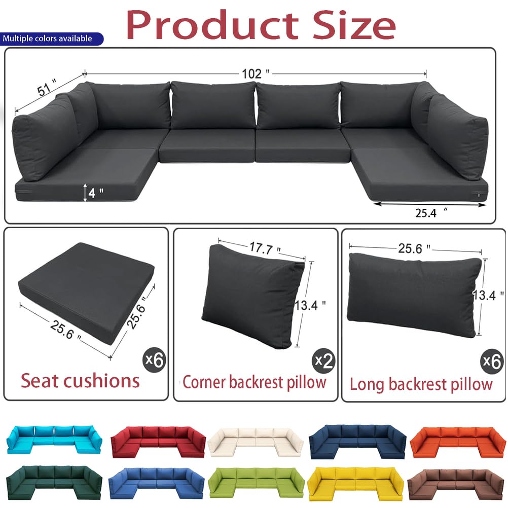 14-Piece Light Blue Outdoor Replacement Cushions L137