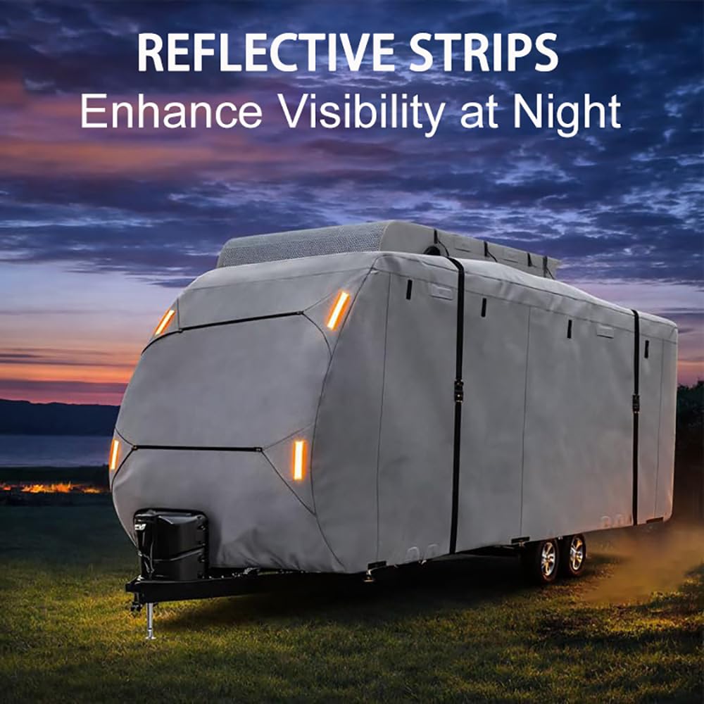 Waterproof 420D Travel Trailer Cover with Adjustable Straps R77638