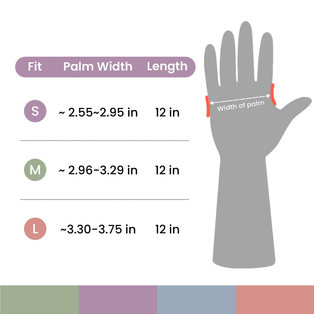 4 Pairs Reusable Rubber Cleaning Gloves with Flocked Lining and Non-Slip Grip M13059