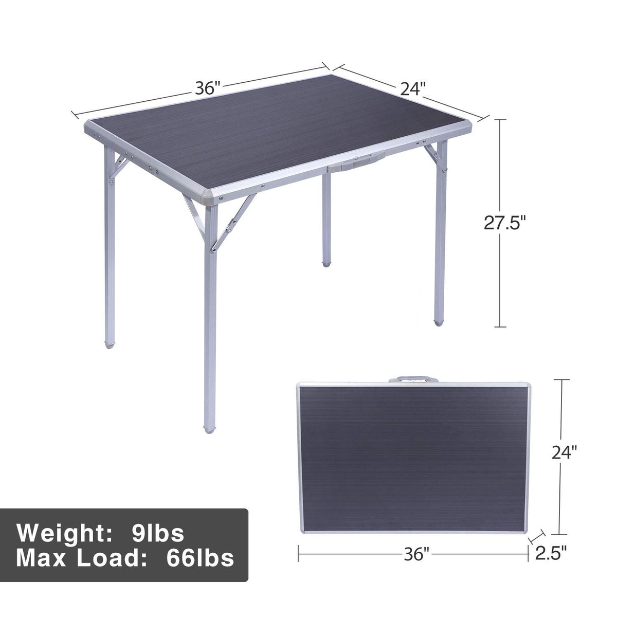 Aluminum Folding Camping Table with Handle L673