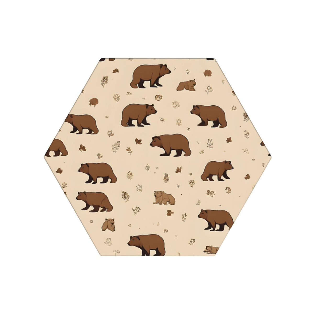 6 Piece Hexagonal Ceramic Coasters with Cork Backing O975225