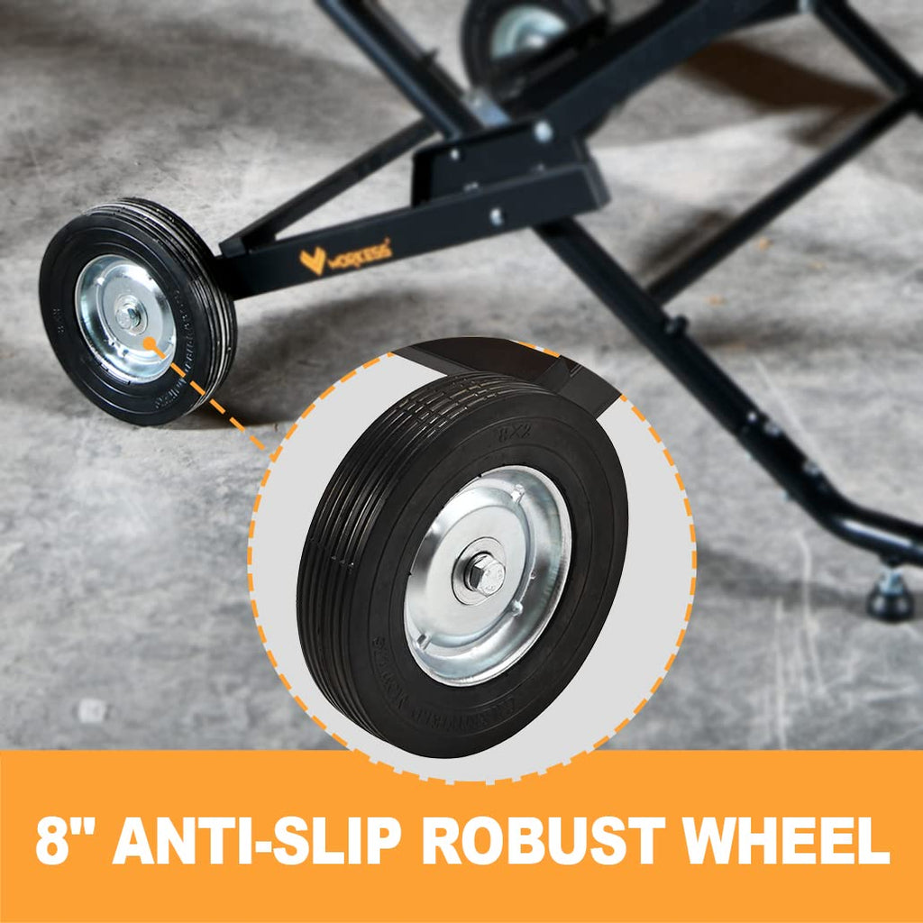 Portable Foldable Table Saw Stand with 8 Inch Wheels F2444