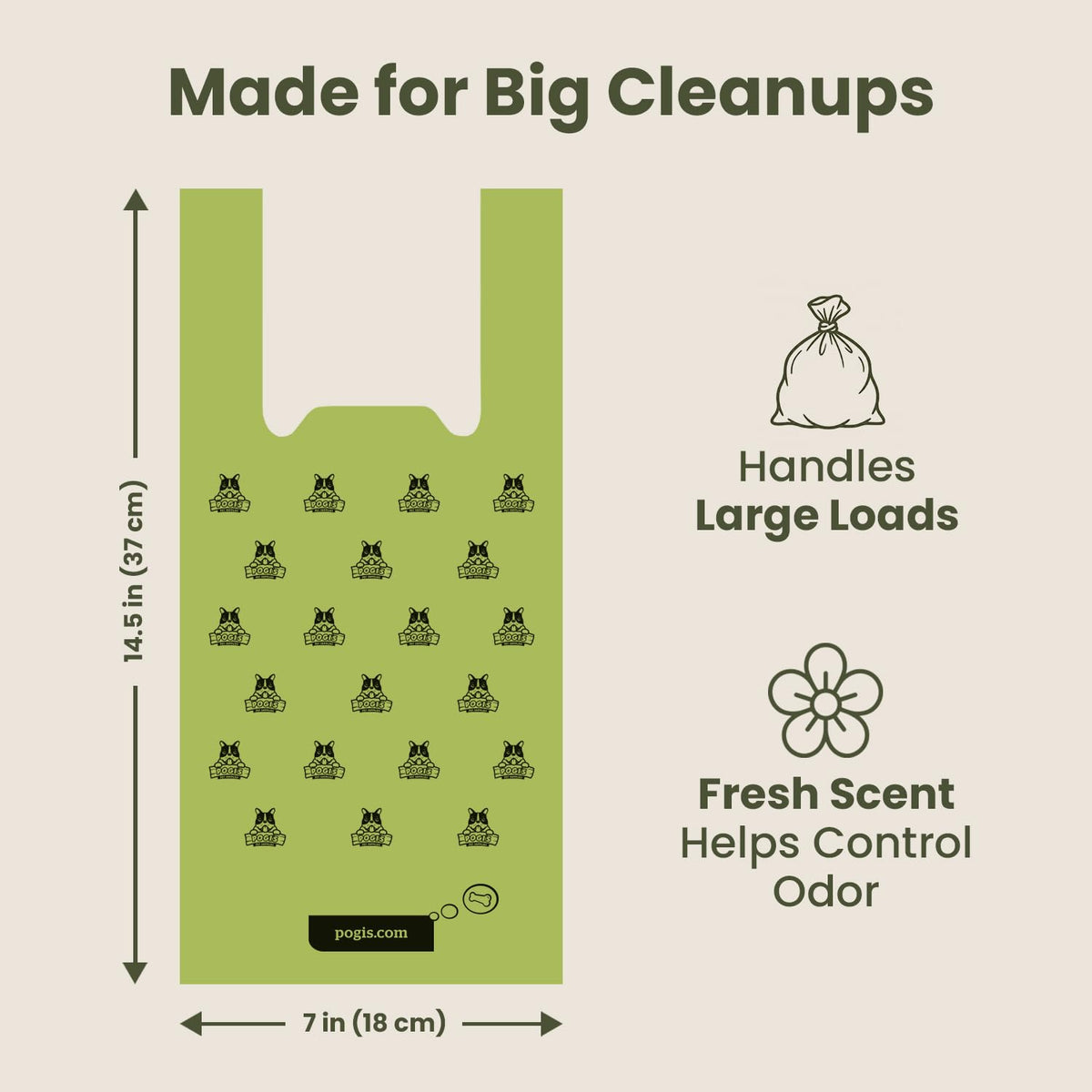 Large Dog Poop Bags with Handles, Fresh Scent, Extra Thick, 300 Bags K1597