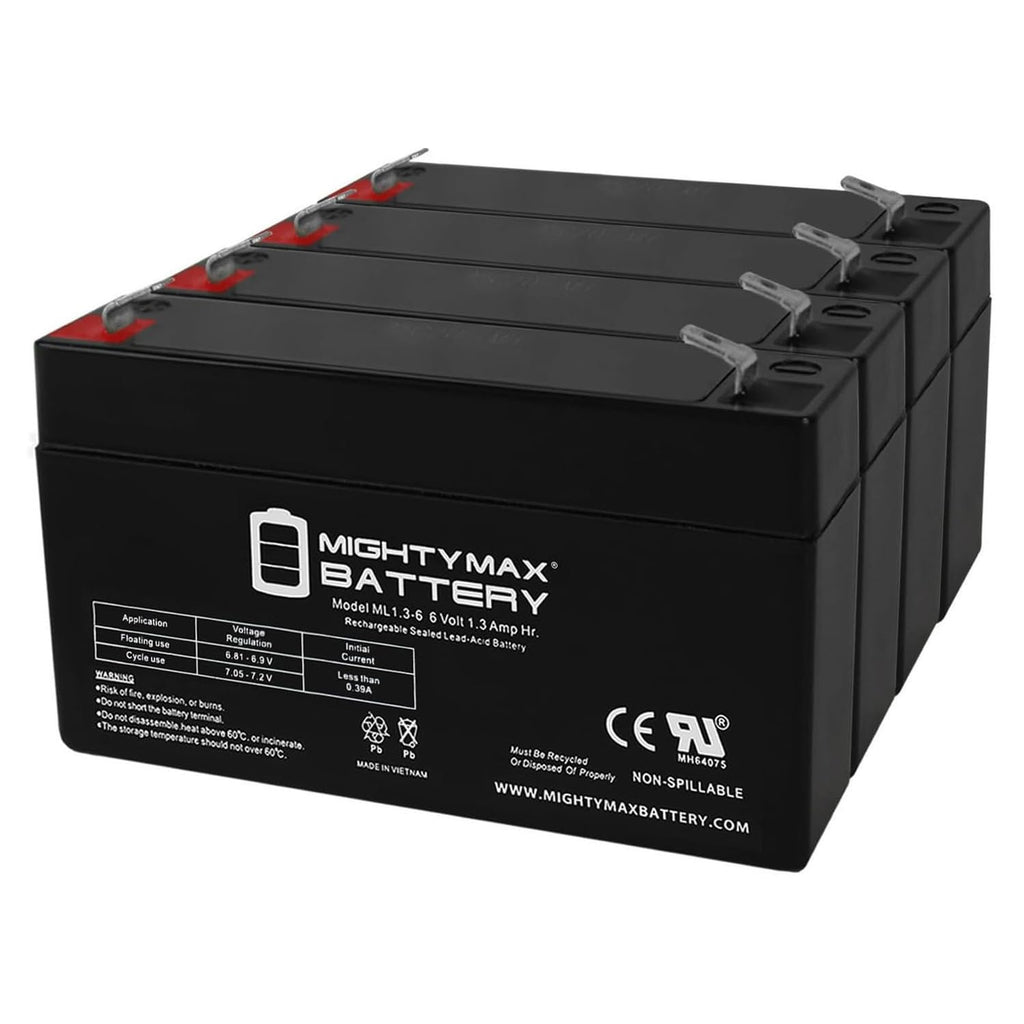 6V 1.3Ah SLA Replacement Battery 4 Pack X456