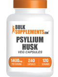 Psyllium Husk Fiber Capsules Vegan Gluten Free 240 Veg Capsules G7542