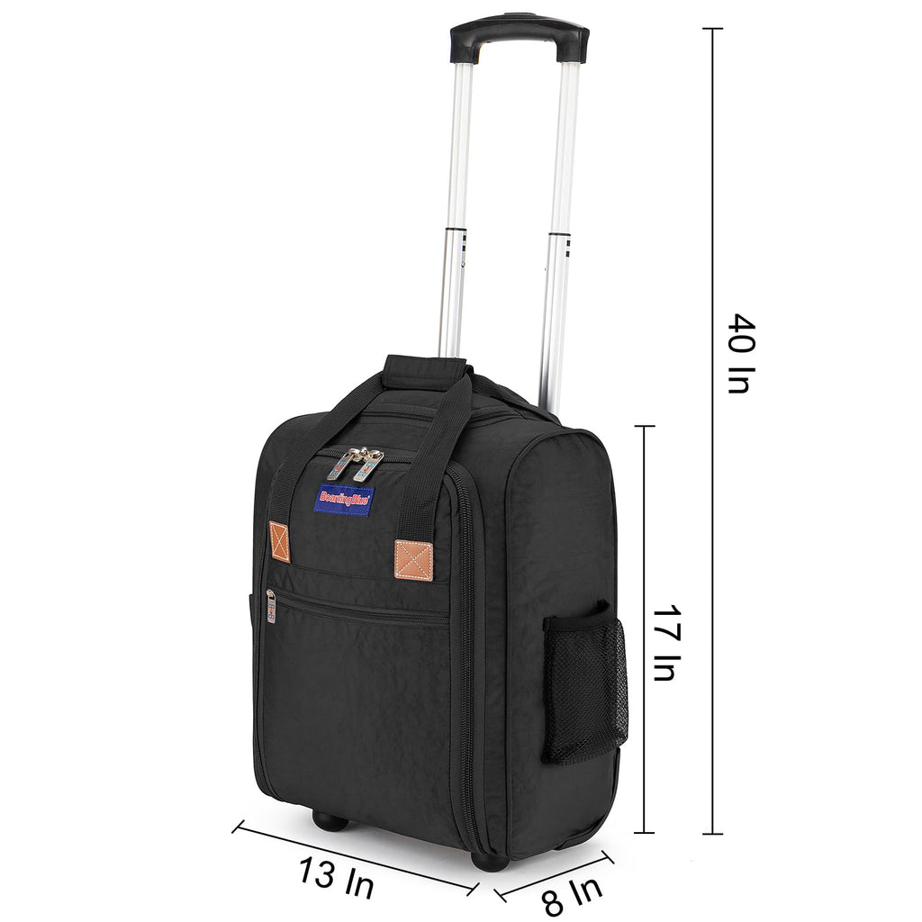 17x13x8 Inches Rolling Underseat Travel Bag Black Z63267