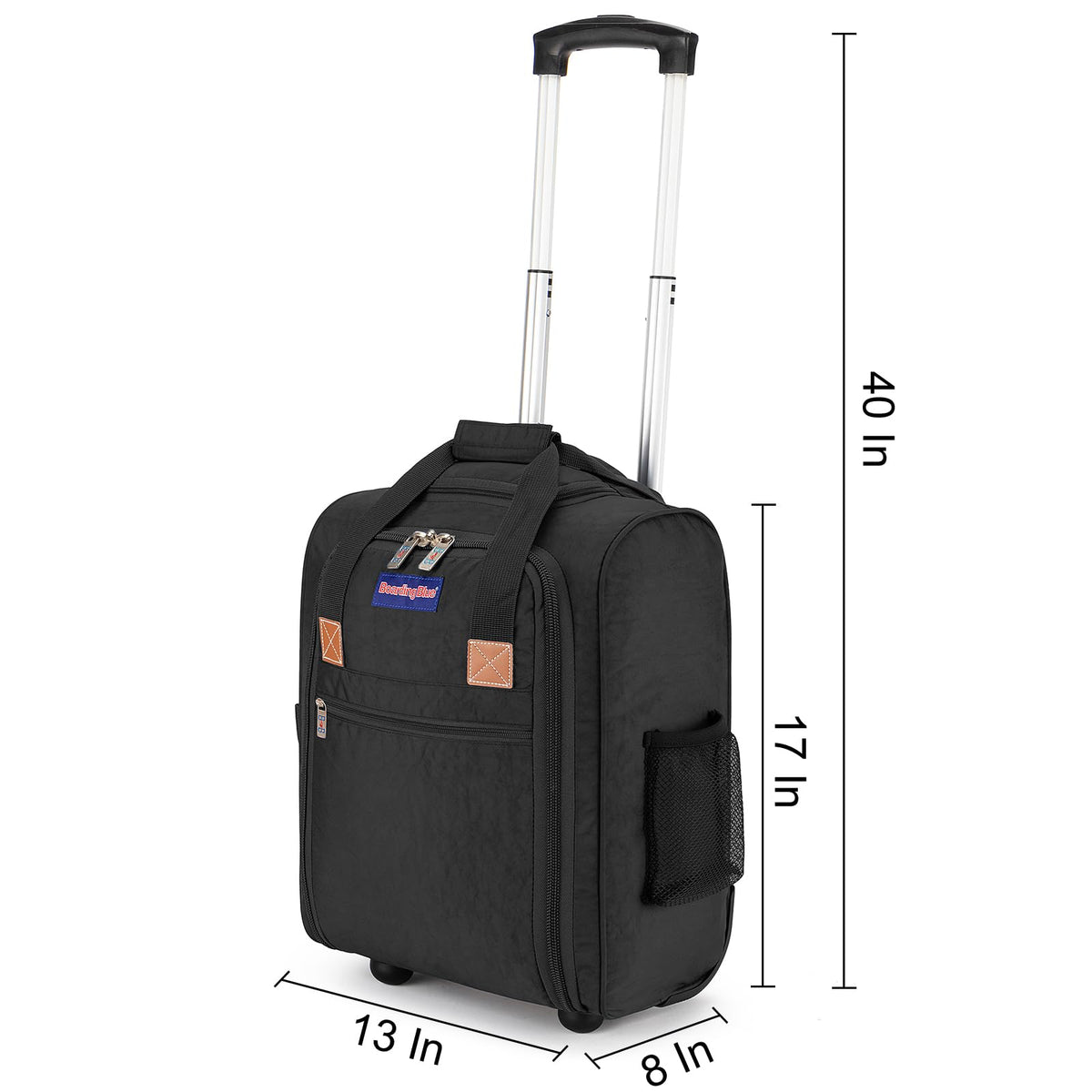 17x13x8 Inches Rolling Underseat Travel Bag Black Z63267