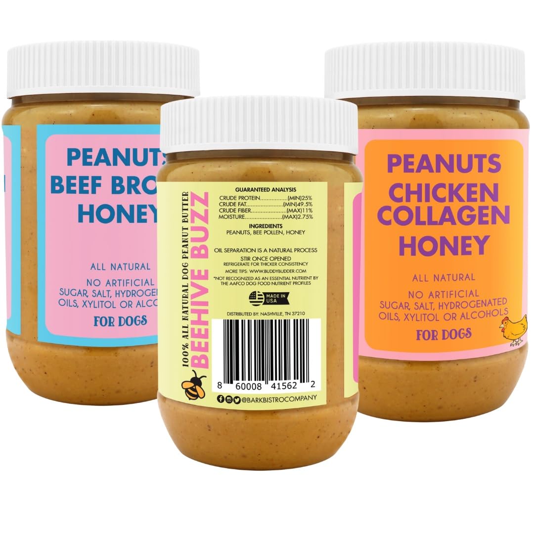 100% Natural Dog Peanut Butter Set of 3 17oz Jars D76216