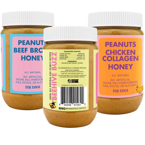 100% Natural Dog Peanut Butter Set of 3 17oz Jars D76216