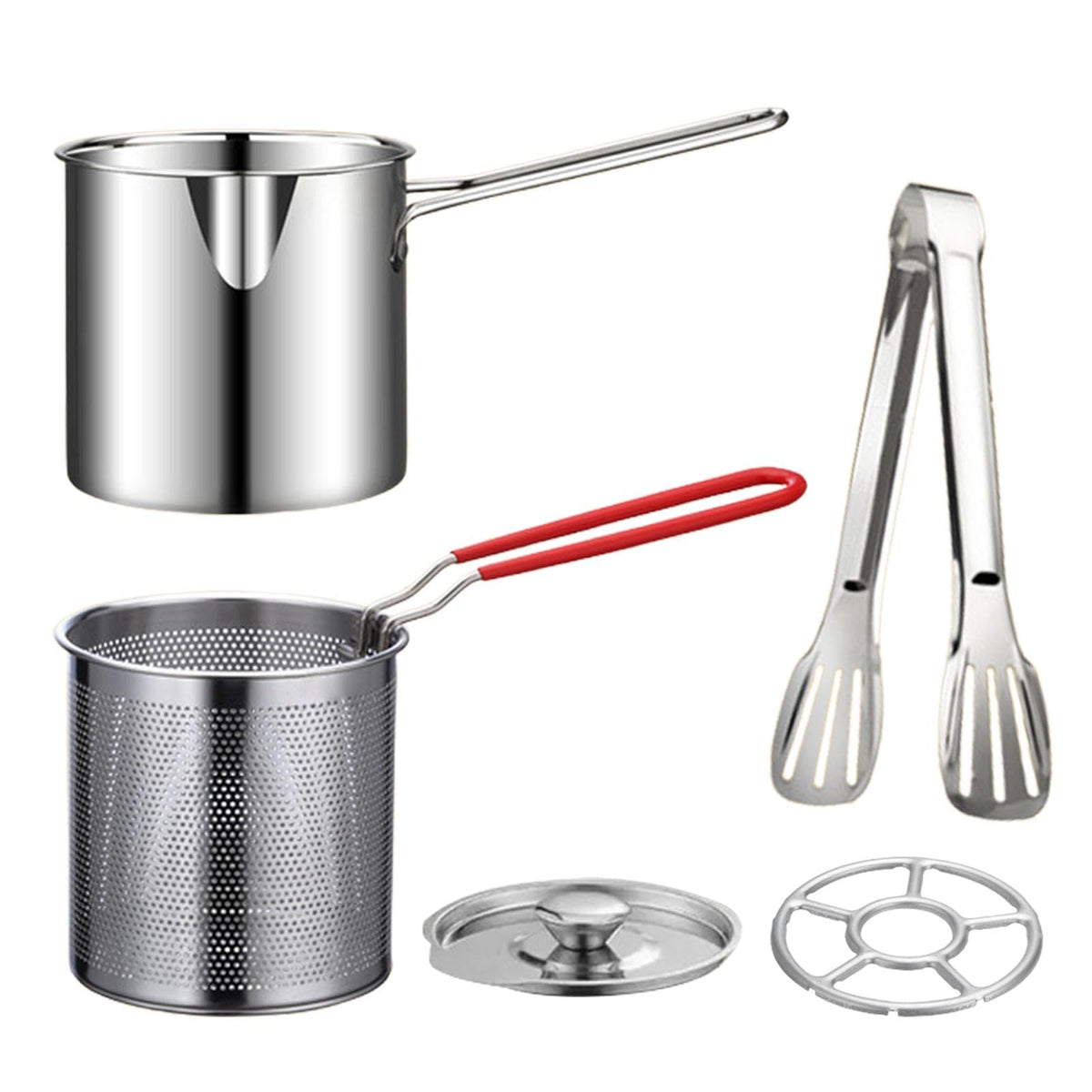 Small Stainless Steel Deep Fryer Pot with Basket C36324