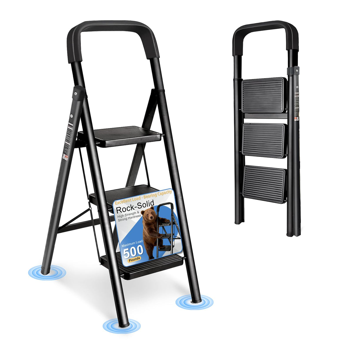 Folding Step Stool with Handrail S31153