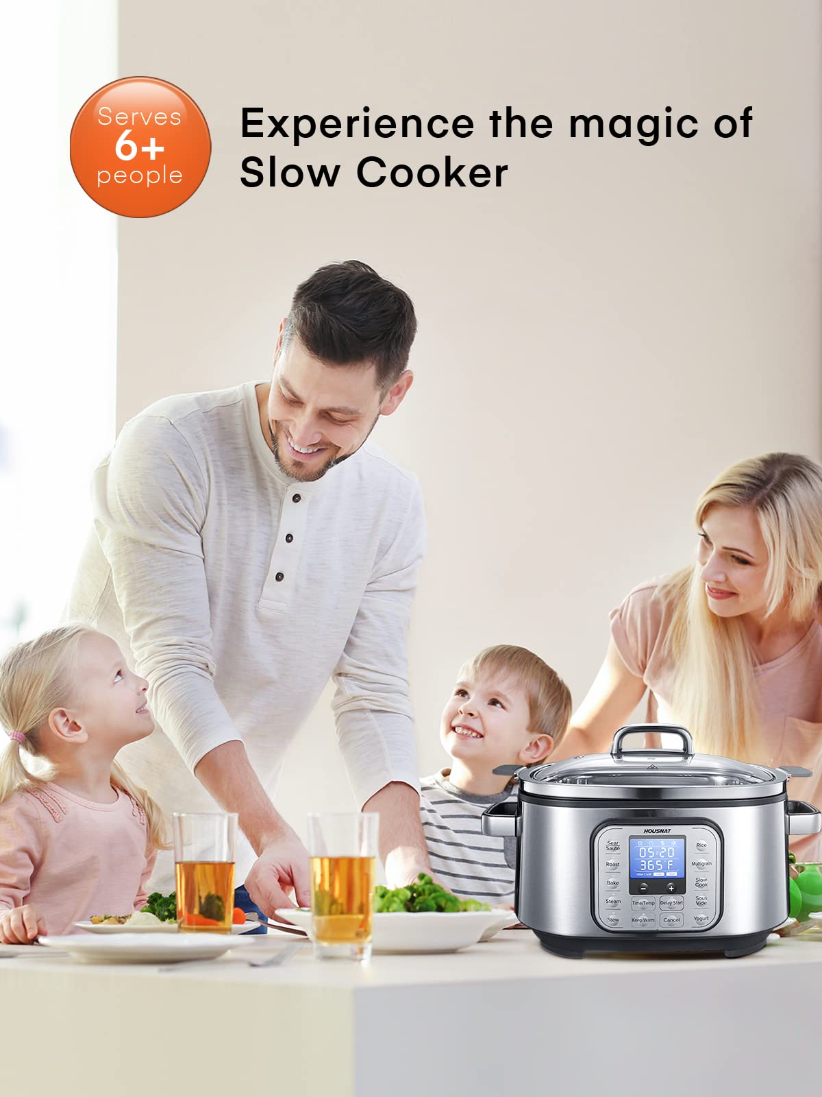 6 Quart Programmable Stainless Steel Slow Cooker B535
