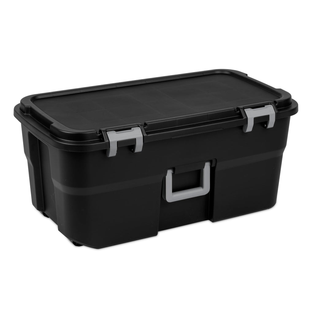 22 Gallon Black Wheeled Storage Trunk J1558