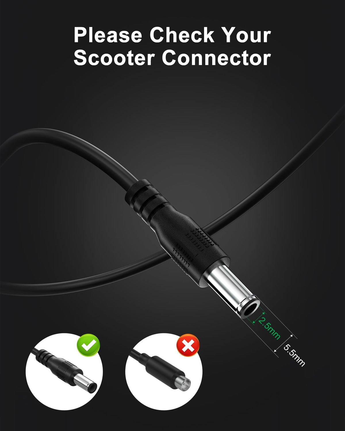 42V 2A Electric Scooter Charger with LED Indicator S44834