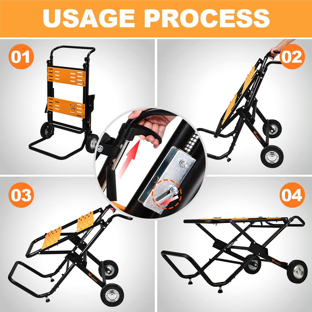 Portable Foldable Table Saw Stand with 8 Inch Wheels F2444