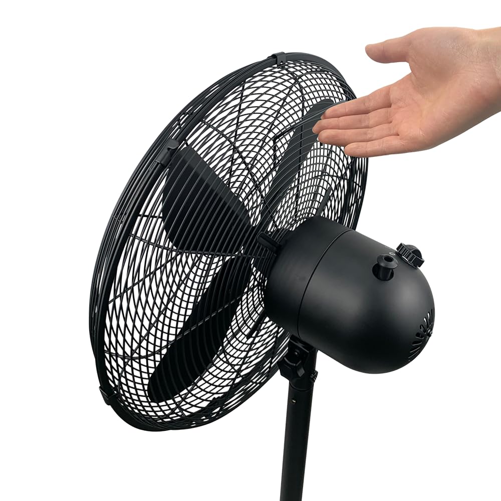 Matte Black 16" Pedestal Fan, 3 Speeds J761