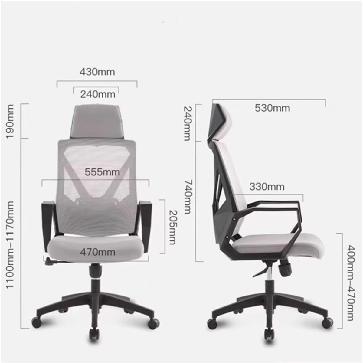Adjustable Swivel Ergonomic Mid-Back Mesh Office Chair with Wheels G625163